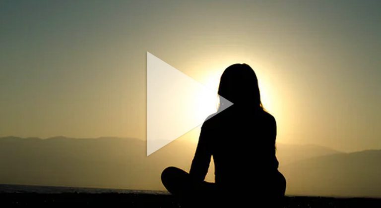 video of woman meditating